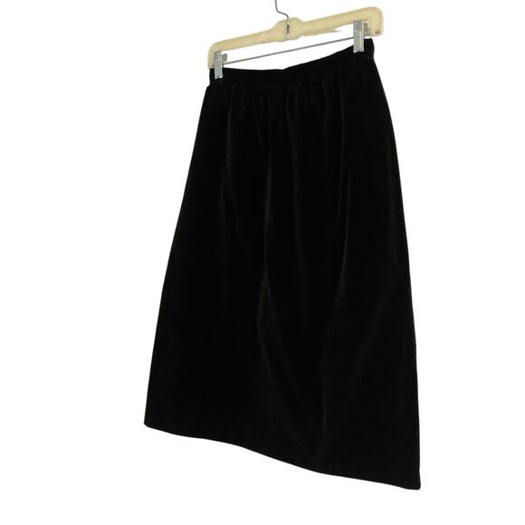 Vintage 80s Russ Black Knee Length Velvet Straight High Rise Skirt Size Small - Picture 14 of 14